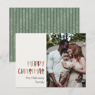 Cartes Pour Fêtes Annuelles Décontracté vert coloré Noël simple photo
