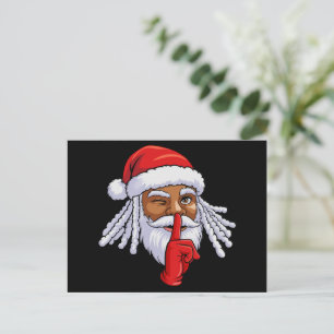 Cartes Pour Fêtes Annuelles Décor de la fête de Noël du Père Noël afro-américa