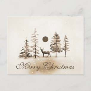 Cartes Pour Fêtes Annuelles Décor rouge simple et élégant Neige Joyeux Noël