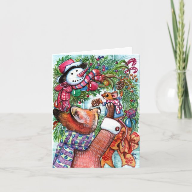 Cartes Pour Fêtes Annuelles Décoration des couronnes (Devant)