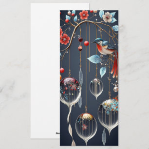 Cartes Pour Fêtes Annuelles Décorations de cristal et oiseaux