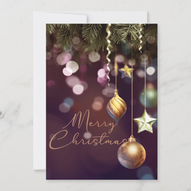 Cartes Pour Fêtes Annuelles Décorations de Noël anciennes Ruby Joyeux (Devant)