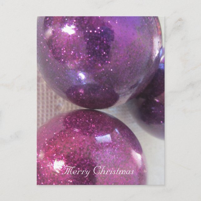 Cartes Pour Fêtes Annuelles Décorations de Noël pourpres (Devant)