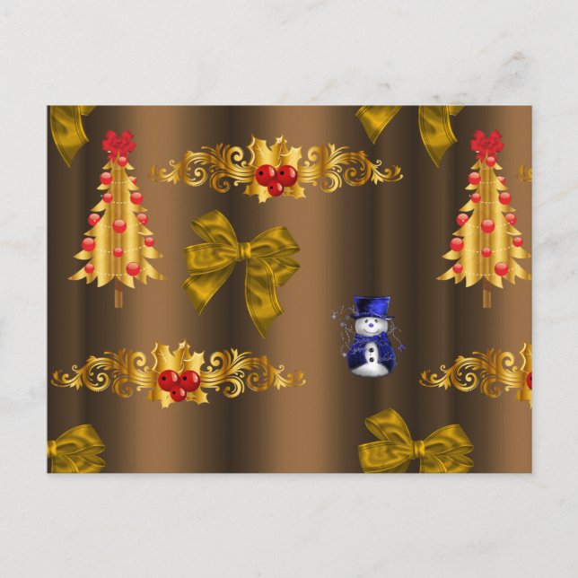 Cartes Pour Fêtes Annuelles Décorations de Noël sur bronze (Devant)