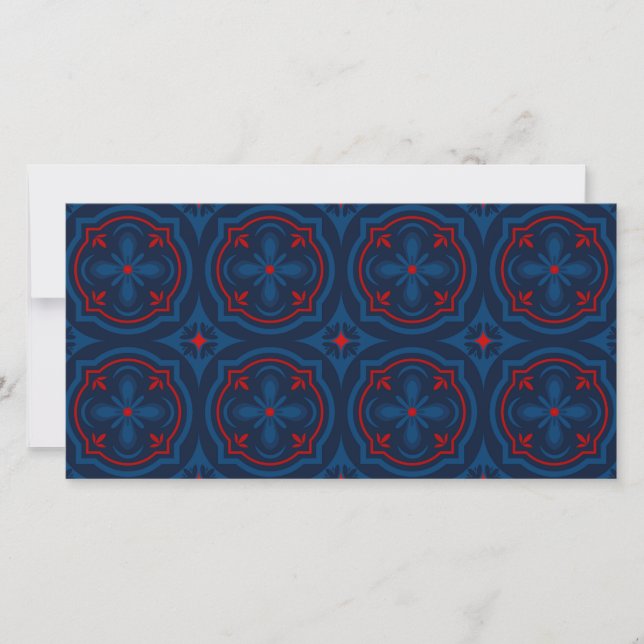 Cartes Pour Fêtes Annuelles Decorative floral tiles pattern  (Devant)
