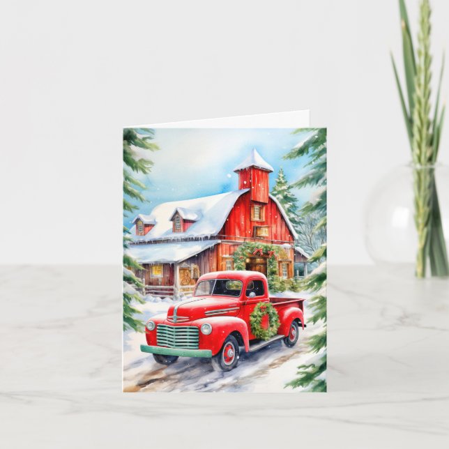 Cartes Pour Fêtes Annuelles Decorative Wintertime Farmhouse Merry Christmas (Devant)