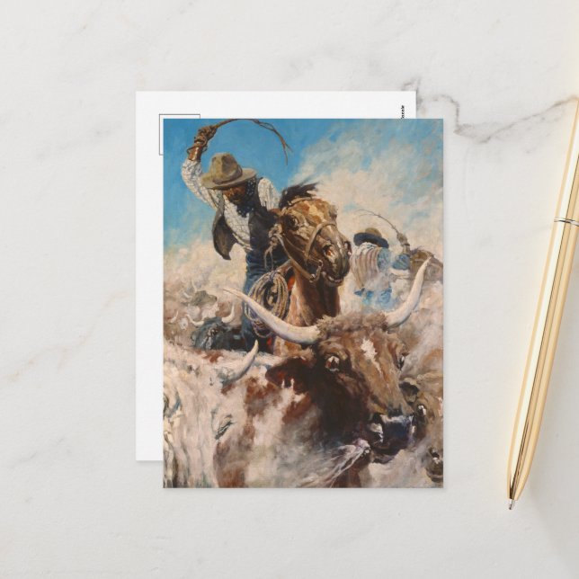 Cartes Pour Fêtes Annuelles Découper par Newell Convers Wyeth (Devant/Arrière en situation)