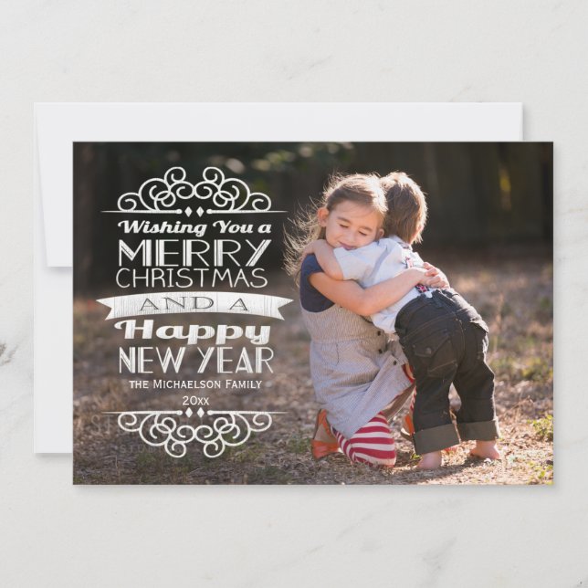 Cartes Pour Fêtes Annuelles Découvrir la typographie de Noël (Devant)