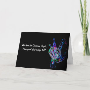 Cartes Pour Fêtes Annuelles Décrit un ange éclairé soufflant une trompette