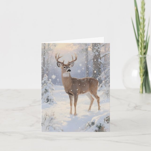 Cartes Pour Fêtes Annuelles Deer and Winter Magic Christmas (Devant)