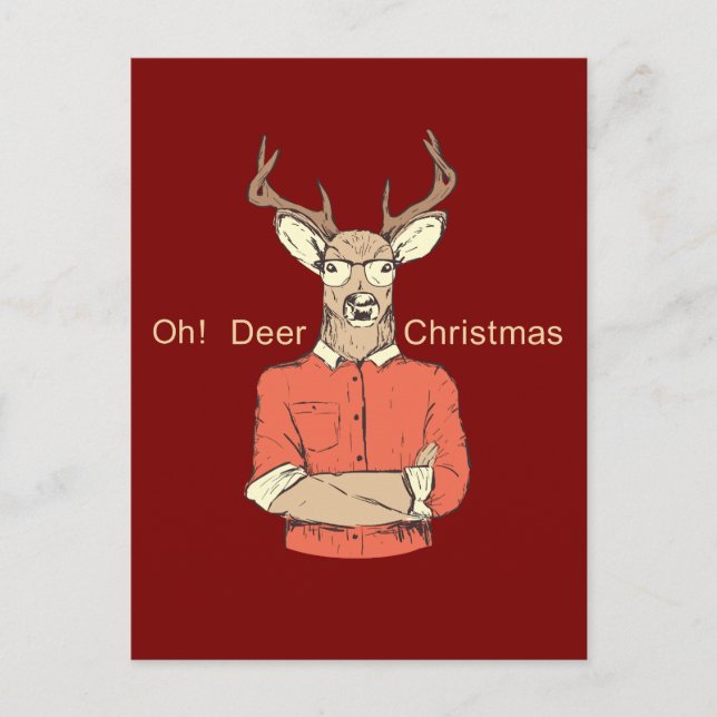 Cartes Pour Fêtes Annuelles Deer Christmas (Devant)