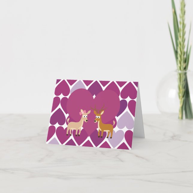 Cartes Pour Fêtes Annuelles Deer Love (Devant)
