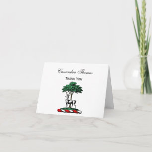 Cartes Pour Fêtes Annuelles Deer Stag par arbre Heraldic Crest Emblem