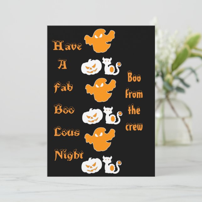 Cartes Pour Fêtes Annuelles Défilé de fantômes effrayants pour un Halloween fa (Debout devant)