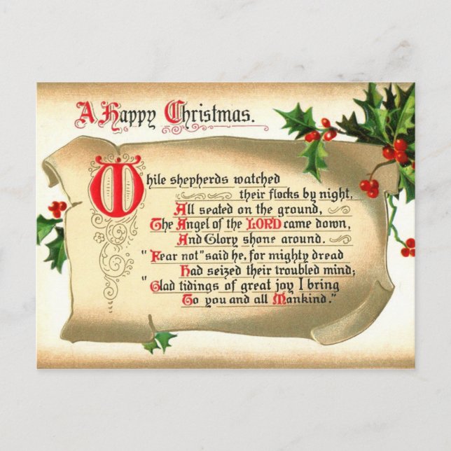 Cartes Pour Fêtes Annuelles Défilement de Noël avec Hymne (Devant)