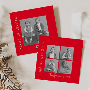 Cartes Pour Fêtes Annuelles Définir Naughty   5 Photo Collage Noël