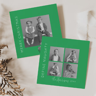 Cartes Pour Fêtes Annuelles Définir Naughty   5 Photo Collage Noël
