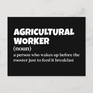 Cartes Pour Fêtes Annuelles Définition amusante du travailleur agricole