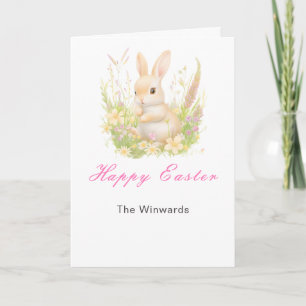 Cartes Pour Fêtes Annuelles Déjeuner de Pâques au lapin de printemps