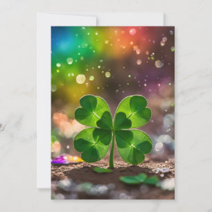 Cartes Pour Fêtes Annuelles Délicat trèfle à quatre feuilles au soleil