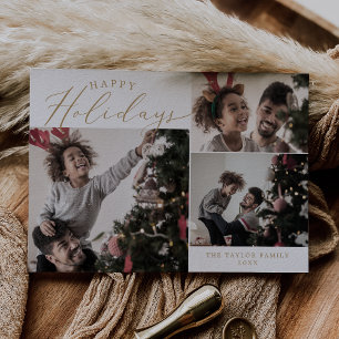Cartes Pour Fêtes Annuelles Delicate Gold Happy Holidays 3 Photo