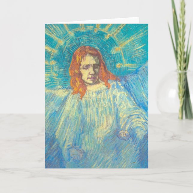 Cartes Pour Fêtes Annuelles Demi-figure d'un ange par Vincent van Gogh (Devant)