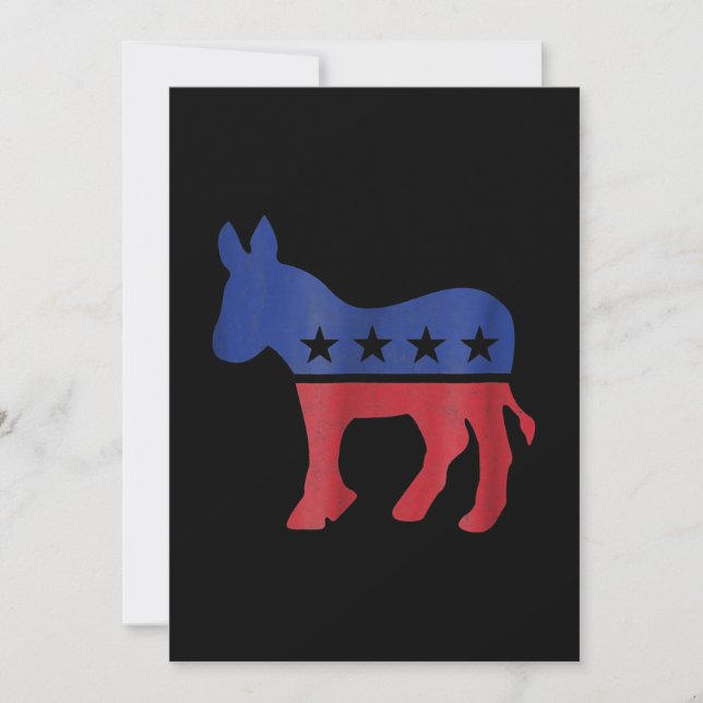 Cartes Pour Fêtes Annuelles Démocrate Donkey Look Soutien démocratique (Devant)