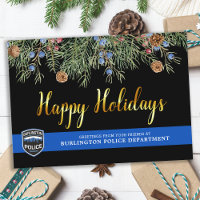 Département de police Noël mince ligne bleue heure