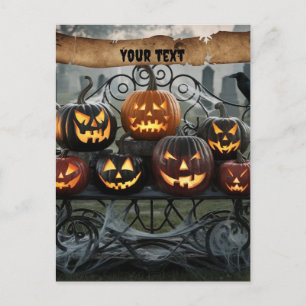 Cartes Pour Fêtes Annuelles Déplaisant Halloween Jack-o'-Lanterns avec toiles