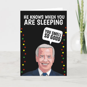 CARTES POUR FÊTES ANNUELLES DÉPLAISANTE JOE BIDEN SNIFF CHRISTMAS GREETING CAR