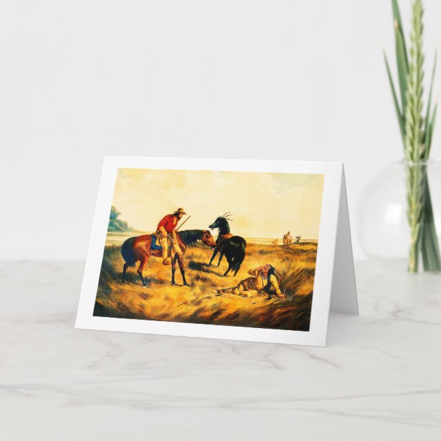 Cartes Pour Fêtes Annuelles Dernière guerre whop, amérindien (Devant)
