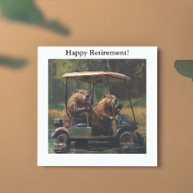 Des castors dans une voiturette de golf, personnal