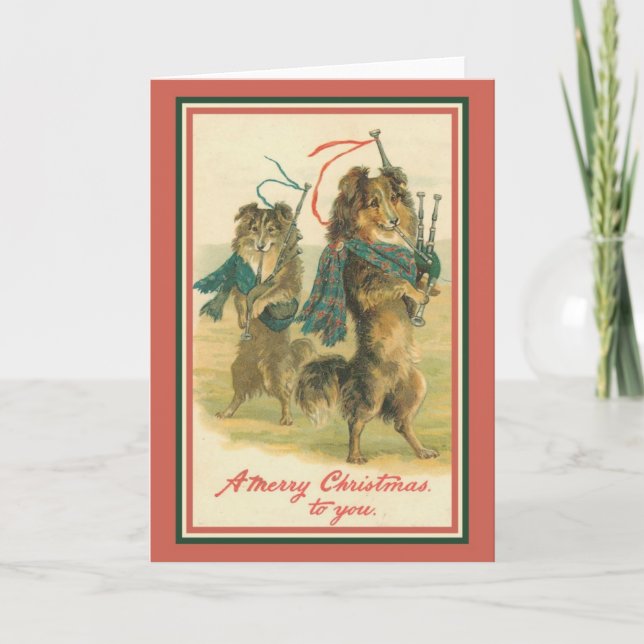 Cartes Pour Fêtes Annuelles Des colons qui jouent aux tuyaux (Devant)