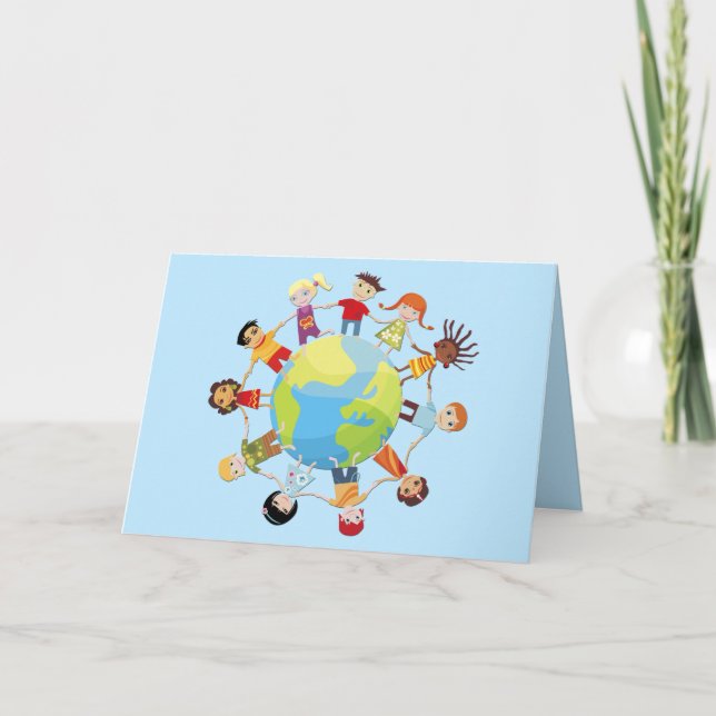 Cartes Pour Fêtes Annuelles Des enfants pour la paix mondiale (Devant)