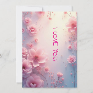 Cartes Pour Fêtes Annuelles Des roses roses je t'aime