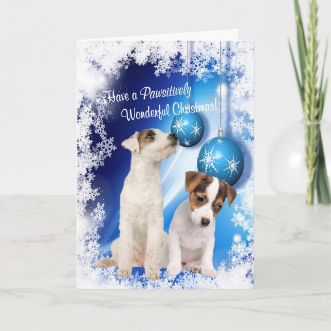 Cartes Pour Fêtes Annuelles Des souhaits de Noël de Jack Russell - (Devant)