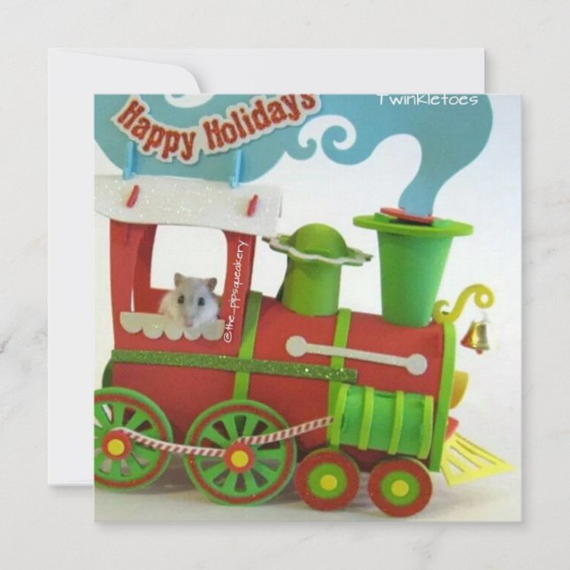 Cartes Pour Fêtes Annuelles Des torchons sur le train de Noël (Devant)