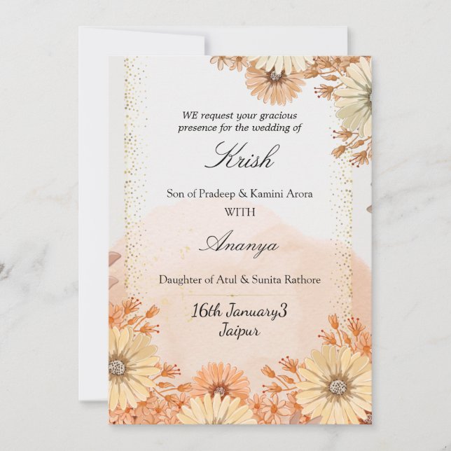 Cartes Pour Fêtes Annuelles Design Beige & Rose personnalisable avec Ac Botani (Devant)