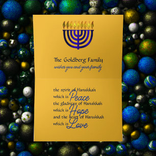 Cartes Pour Fêtes Annuelles Design dans Hanoukka Card Scrolly Gold