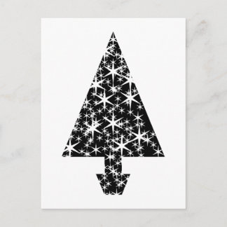 Cartes Pour Fêtes Annuelles Design d'arbre de Noël noir et blanc.