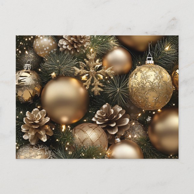 Cartes Pour Fêtes Annuelles Design de Noël Gold & Glam (Devant)