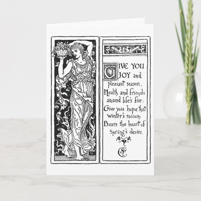 Cartes Pour Fêtes Annuelles Design de Noël par Walter Crane (Devant)