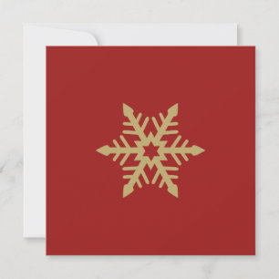 Cartes Pour Fêtes Annuelles Design de snowflacon or sur rouge