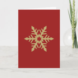 Cartes Pour Fêtes Annuelles Design de snowflacon or sur rouge