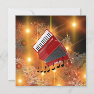 Cartes Pour Fêtes Annuelles Design de vacances Red Accordion