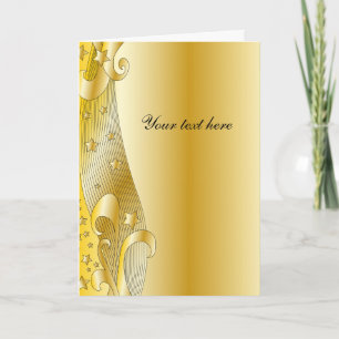 Cartes Pour Fêtes Annuelles Design d'or festif avec étoiles