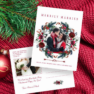 Cartes Pour Fêtes Annuelles Design élégant jeune mariés couple photo de Noël