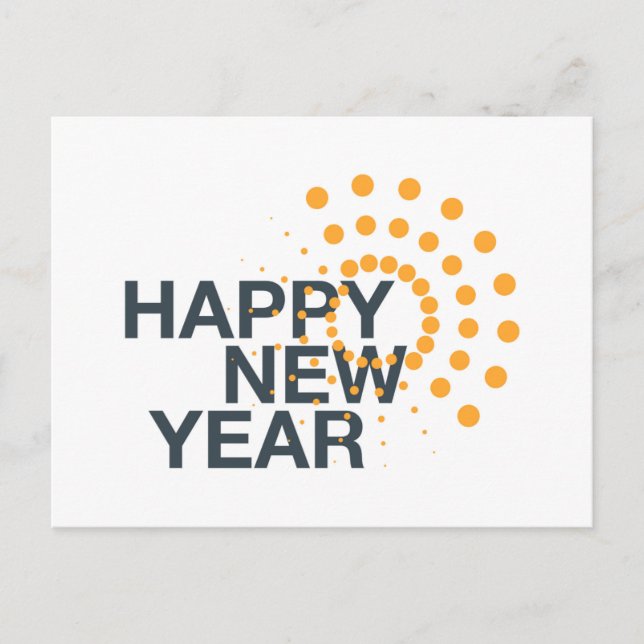 Cartes Pour Fêtes Annuelles Design urbain moderne, simple, de "Bonne Année" (Devant)
