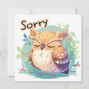 Cartes Pour Fêtes Annuelles Désolé Mignon Hibou Oiseau