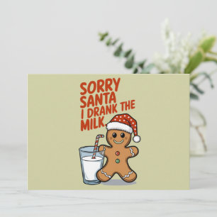 Cartes Pour Fêtes Annuelles Désolé Père Noël j'ai bu le lait tenue de Noël béb